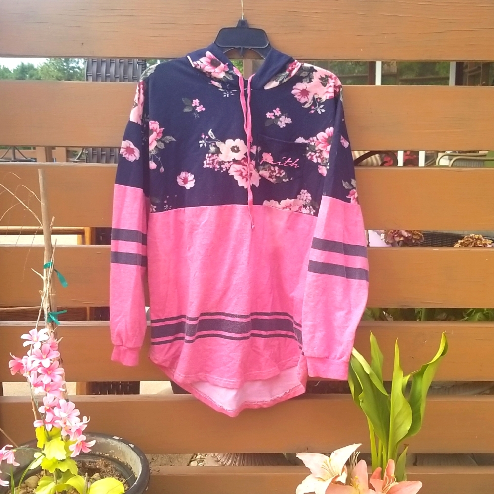 Riley & James Faith & flower print hoodie